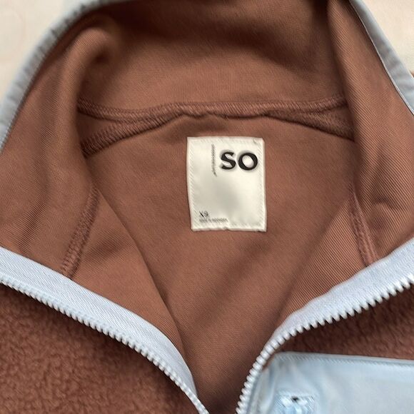 SO‎ Sherpa Vest Brown Full Zip Fleece Women's Juniors Size XS - Picture 4 of 6